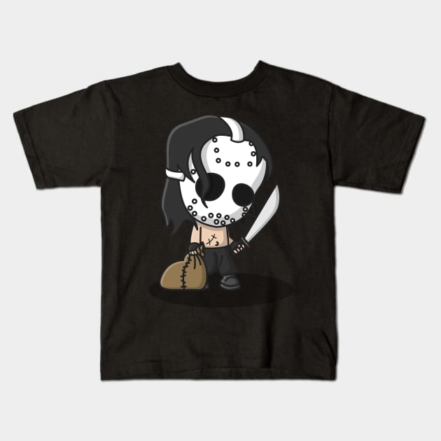 cute killer wearing a mask Kids T-Shirt by fflat hds